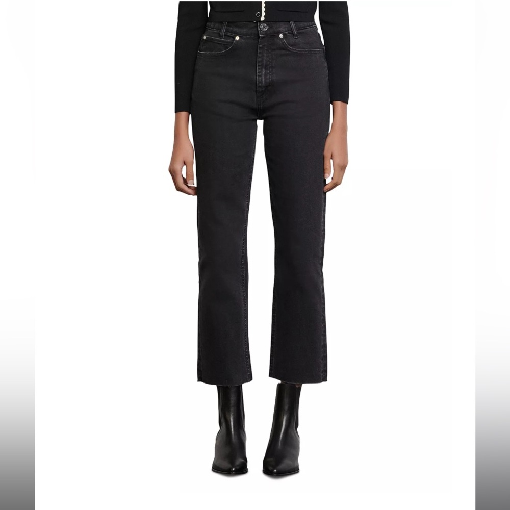 Sandro Jayn High Rise Straight Ankle Jeans